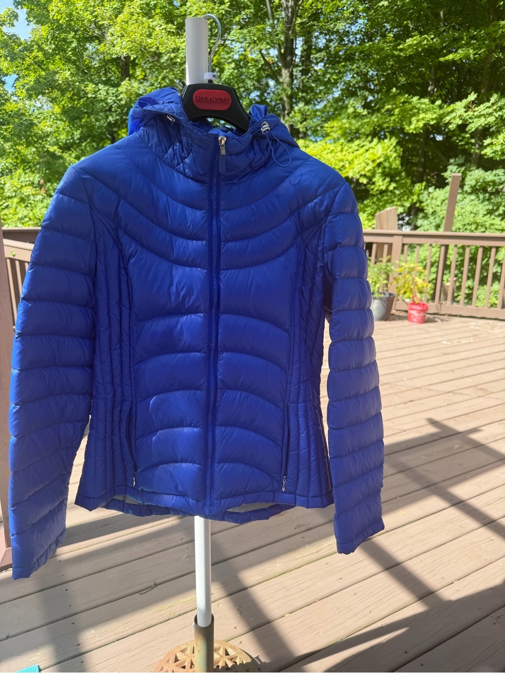 Andrew Marc Women's Hooded Packable Puffer Jacket - Royal Blue